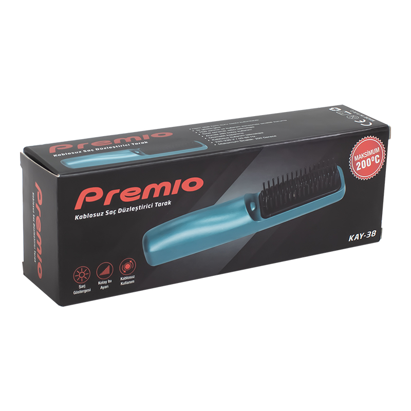PREMIO KAY-38 ŞARJ GÖSTERGELİ KABLOSUZ TAŞINABİLİR SAÇ DÜZLEŞTİRİCİ TARAK (4812) PREMIO KAY-38 ŞARJ GÖSTERGELİ KABLOSUZ TAŞINABİLİR SAÇ DÜZLEŞTİRİCİ TARAK (4812)