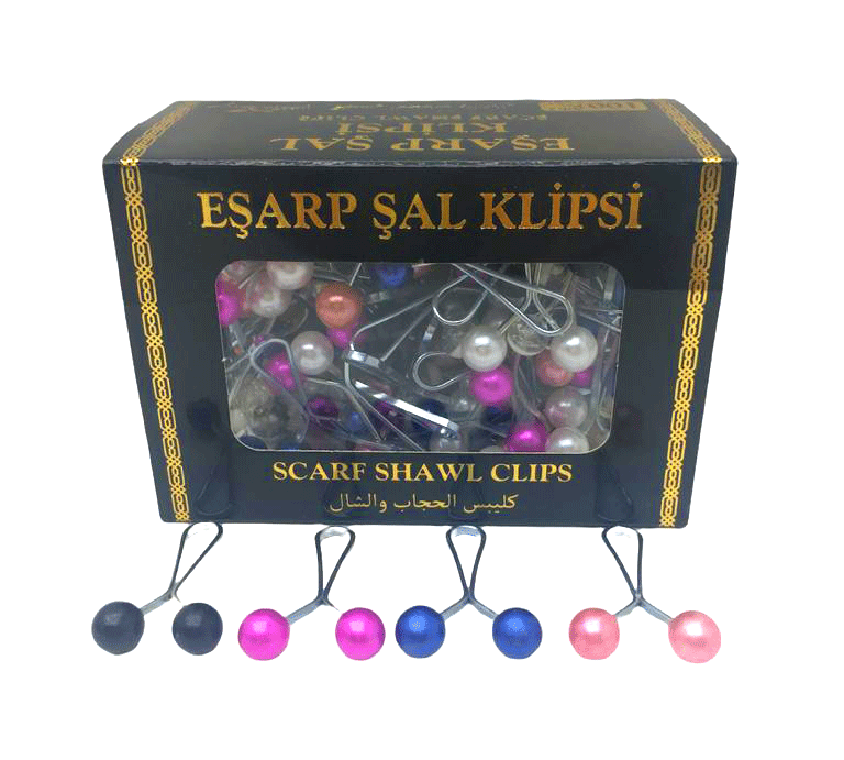 RENKLİ 100 PARÇA  EŞARP BAŞÖRTÜ - ŞAL KLİPSİ (4812)
