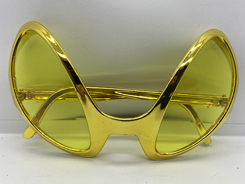 Retro Gözlük - 80 li 90 lı Yıllar Parti Gözlüğü Gold Renk 8x13 cm (4812)