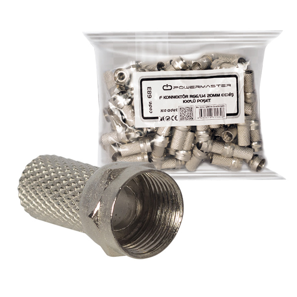 RG6/U4 18MM GENİŞ F KONNEKTÖR (100LÜ POŞET) (4812)