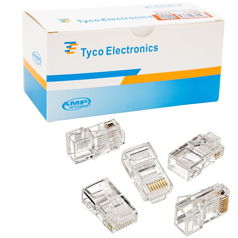 RJ45 CAT5/CAT6 UÇ 8P8C  KUTULU (100LÜK PAKET) KUTULU AMP NETCONNEST (4812)