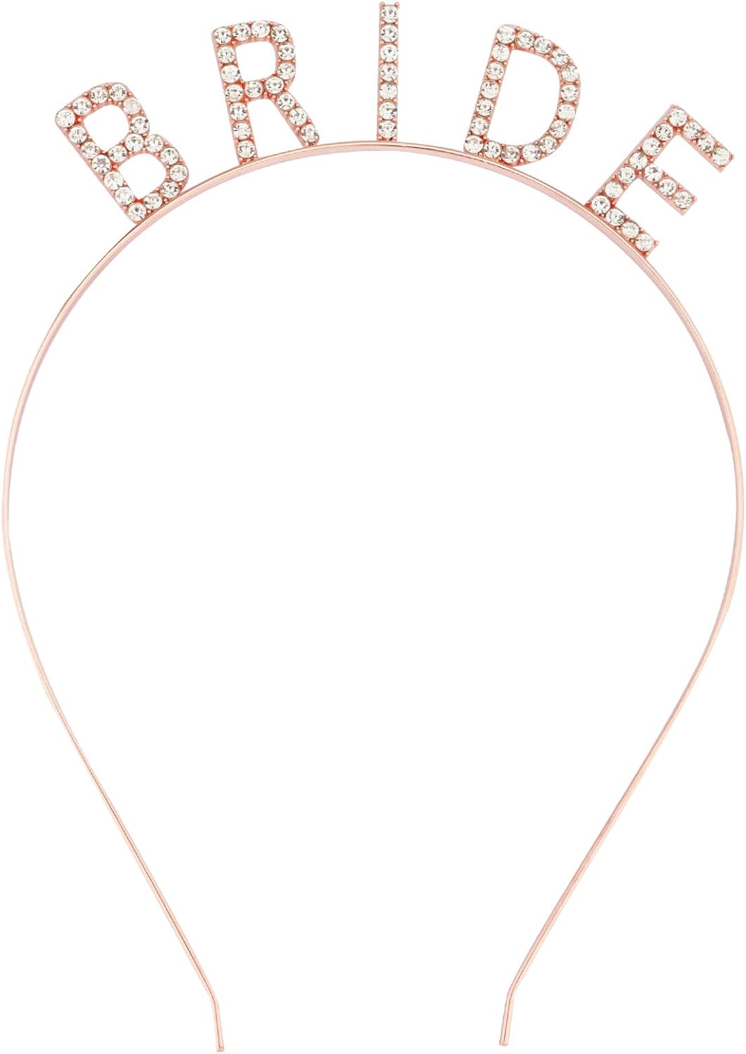 Rose Gold Renk Bekarlığa Veda Kristal Taş Bride Tacı İthal 16x10 cm (4812)