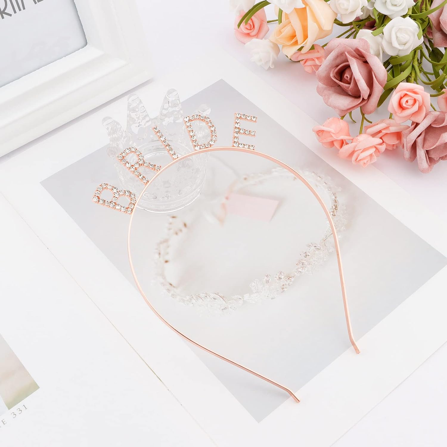 Rose Gold Renk Bekarlığa Veda Kristal Taş Bride Tacı İthal 16x10 cm (4812) Rose Gold Renk Bekarlığa Veda Kristal Taş Bride Tacı İthal 16x10 cm (4812)