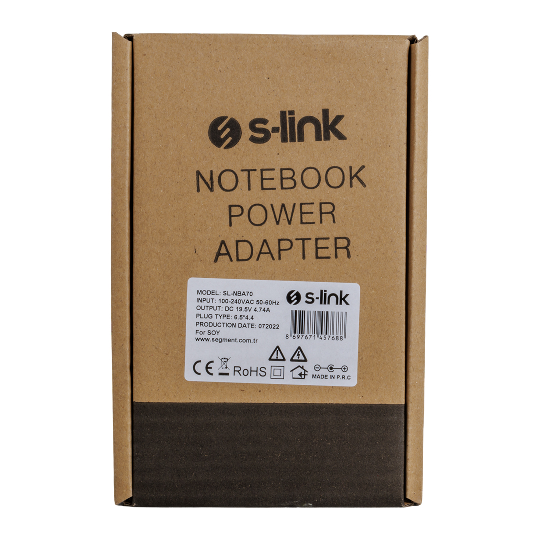 S-LINK SL-NBA70 90W 19.5 VOLT 4.74 AMPER 6.5X4.4 UÇLU SONY NOTEBOOK ADAPTÖR (SAMSUNG LED TV) (4812)
