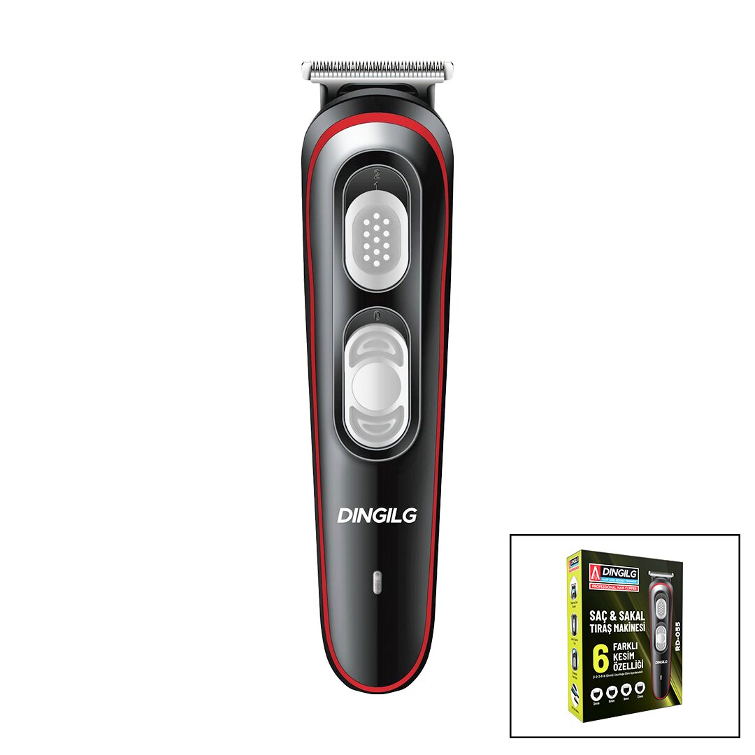 SAÇ - SAKAL KESME TRAŞ MAKİNESİ  6 FARKLI KESİM   USB ŞARJLI   2 KADEME BIÇAK AYARI RD-055 (4812)