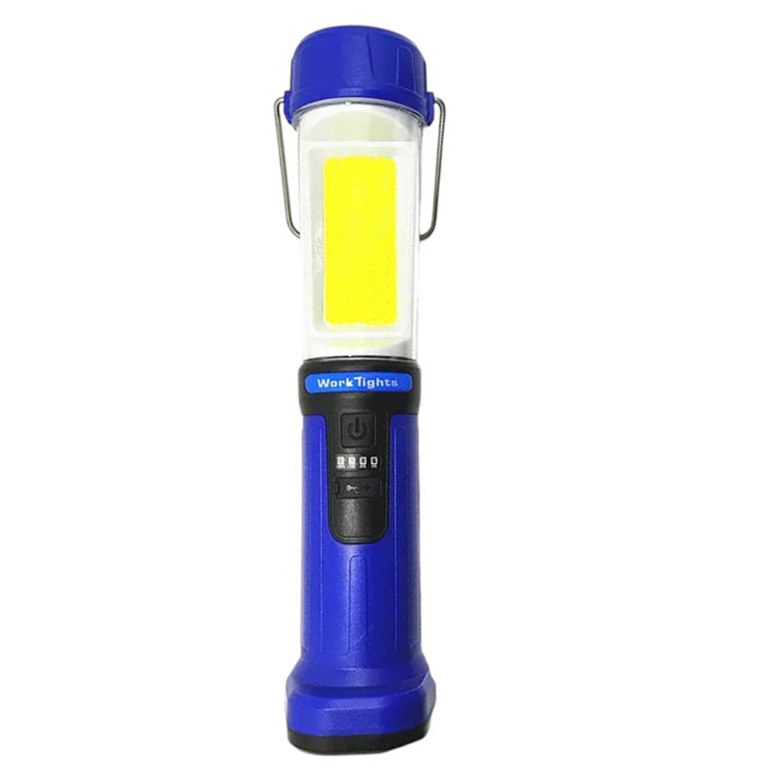 ŞARJLI 30 BEYAZ + 20 MAVİ-KIRMIZI SMD LED / 55 COB LEDLİ 5 MODLU ÇALIŞMA LAMBASI HK-802 (4812)