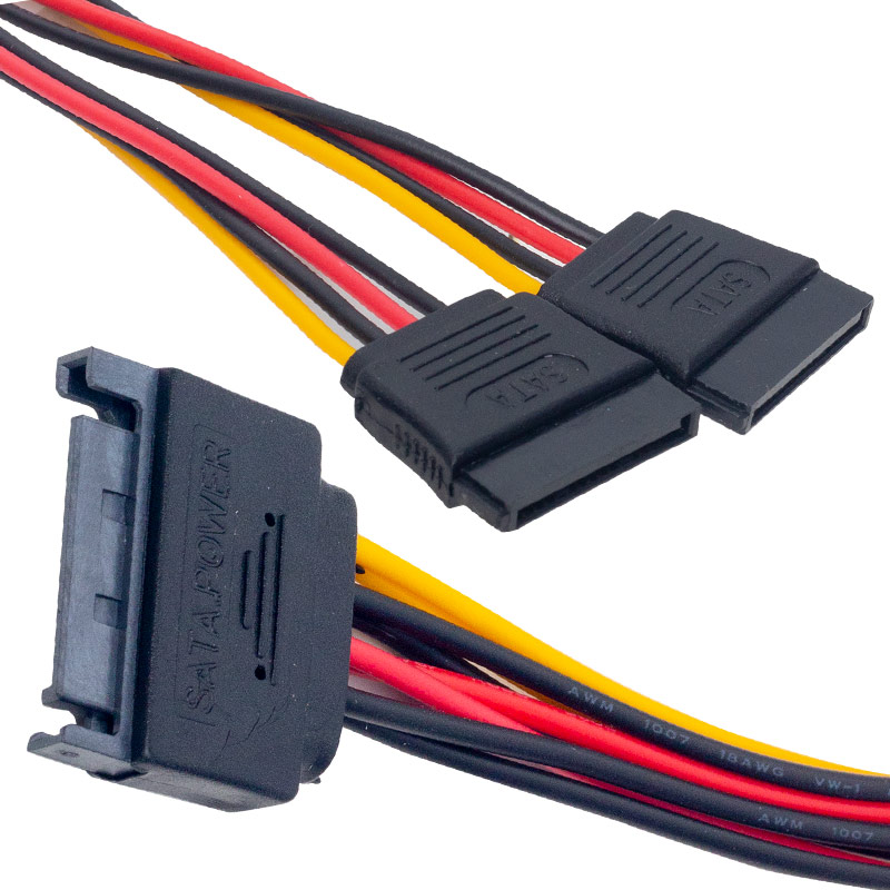 SATA POWER 15 PİN ERKEK TO 2 X SATA POWER 15 PİN DİŞİ ÇOKLAYICI KABLO (4812)