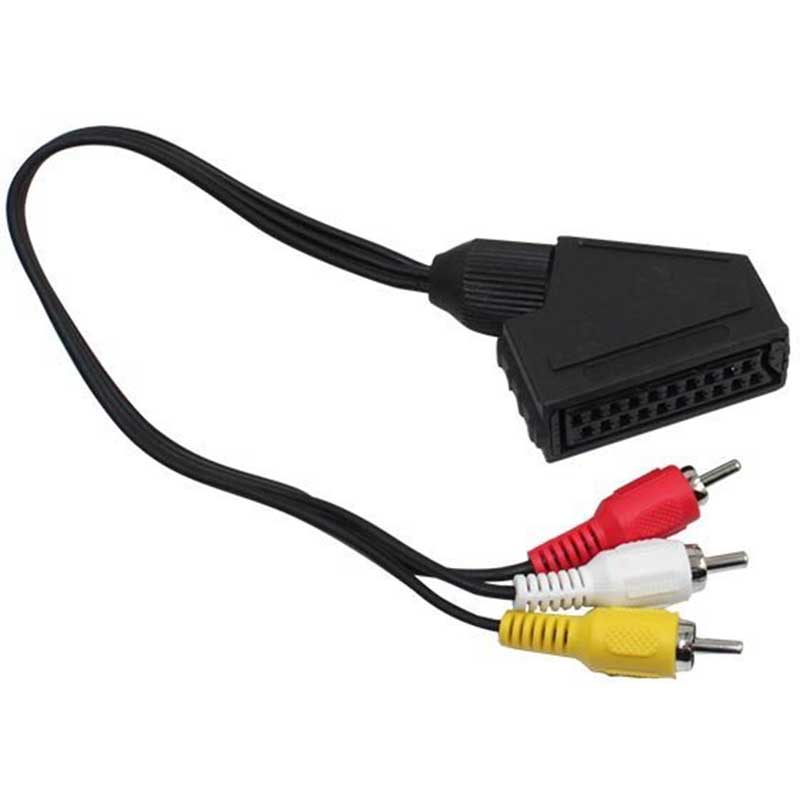 SCART ADAPTÖR DİŞİ/RCA ERKEK 20 CM KABLO (4812)