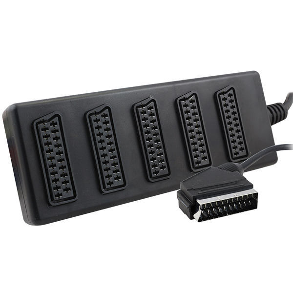 SCART DAĞITICI 5 Lİ SİYAH  (1 ERKEK - 5 DİŞİ SCART) (4812)
