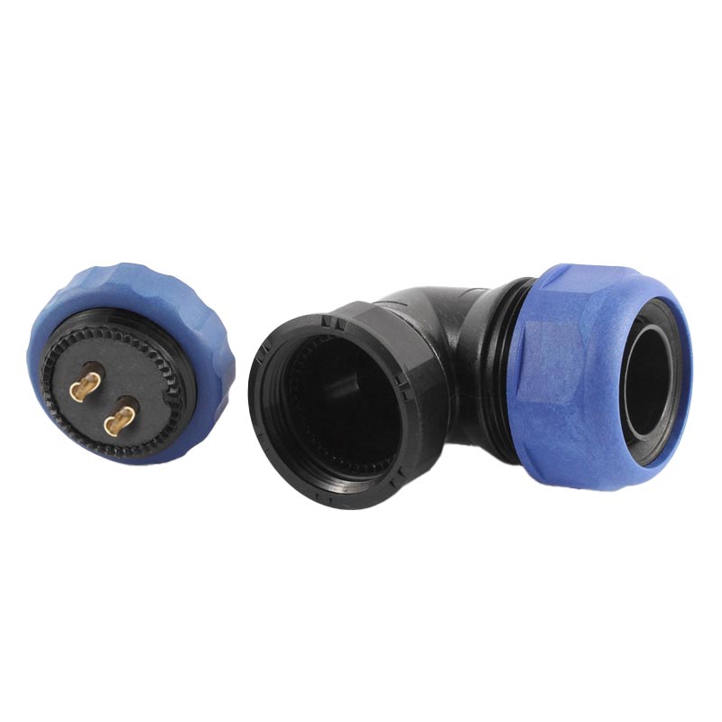 SD28 SU GEÇİRMEZ 2 PİN 28 MM YUVARLAK KONNEKTÖR (90° DİRSEK) (4812)