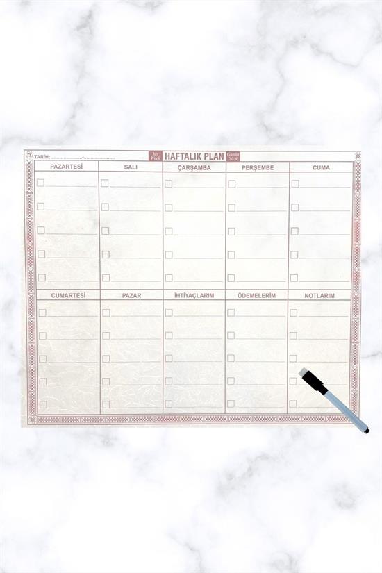 Şeffaf Kendiliğinden Yapışkanlı Kalemli Haftalık Planlayıcı 40cm-50cm (4812) Şeffaf Kendiliğinden Yapışkanlı Kalemli Haftalık Planlayıcı 40cm-50cm (4812)