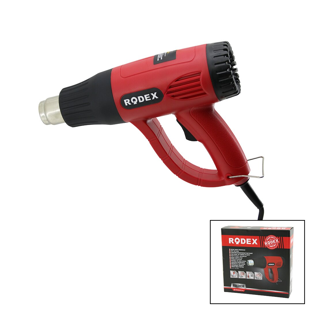 SICAK HAVA MAKİNESİ - TABANCASI 4PCS BAŞLIK APARAT KABLOLU 300-600°C 280/480LPM 2000W RDX-303A (4812)