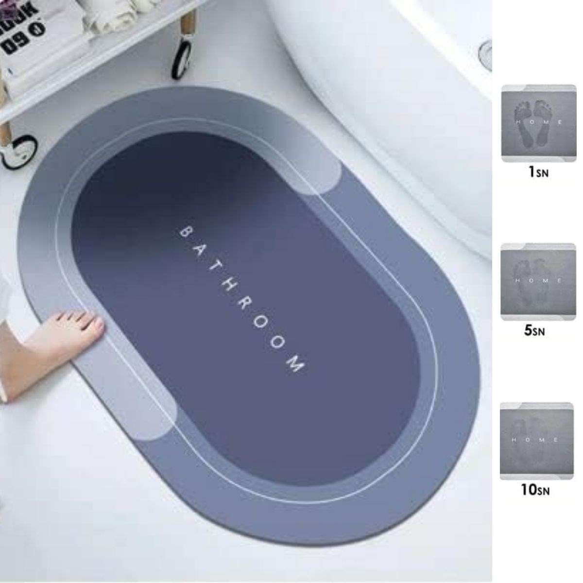 Sihirli Süper Su Emici Kaymaz Tabanlı Oval Paspas 40*60 cm (4812) Sihirli Süper Su Emici Kaymaz Tabanlı Oval Paspas 40*60 cm (4812)