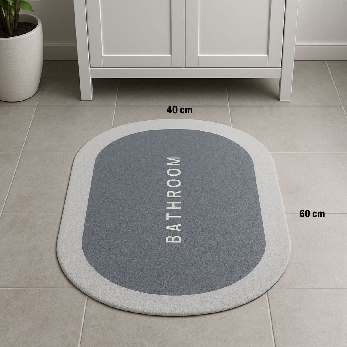 Sihirli Süper Su Emici Kaymaz Tabanlı Oval Paspas 40*60 cm (4812) Sihirli Süper Su Emici Kaymaz Tabanlı Oval Paspas 40*60 cm (4812)