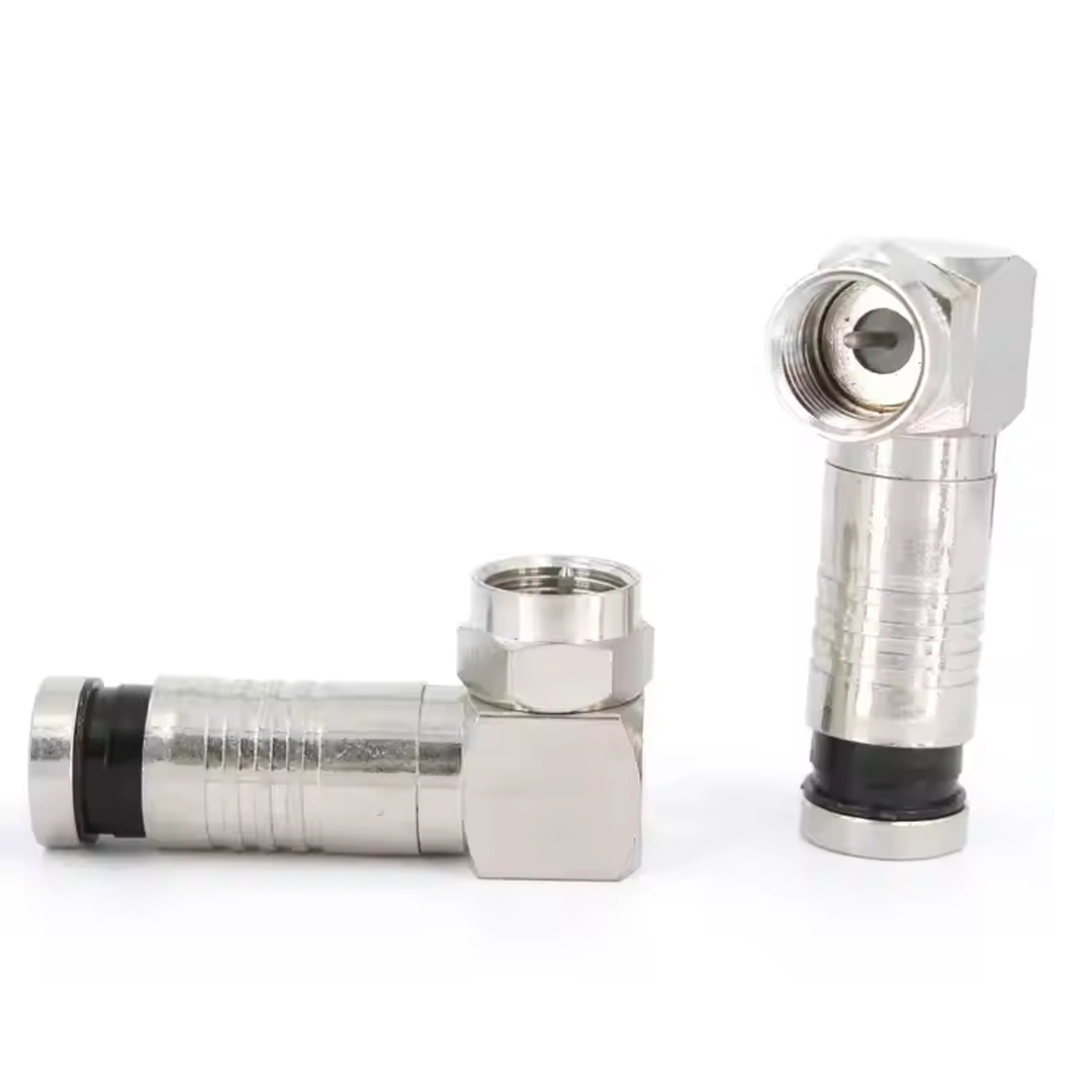 SIKMALI RG6/U6 L TİPİ ÇEVİRMELİ F KONNEKTÖR  (SIKMALI + L TİP ÇEVİRMELİ) (4812)