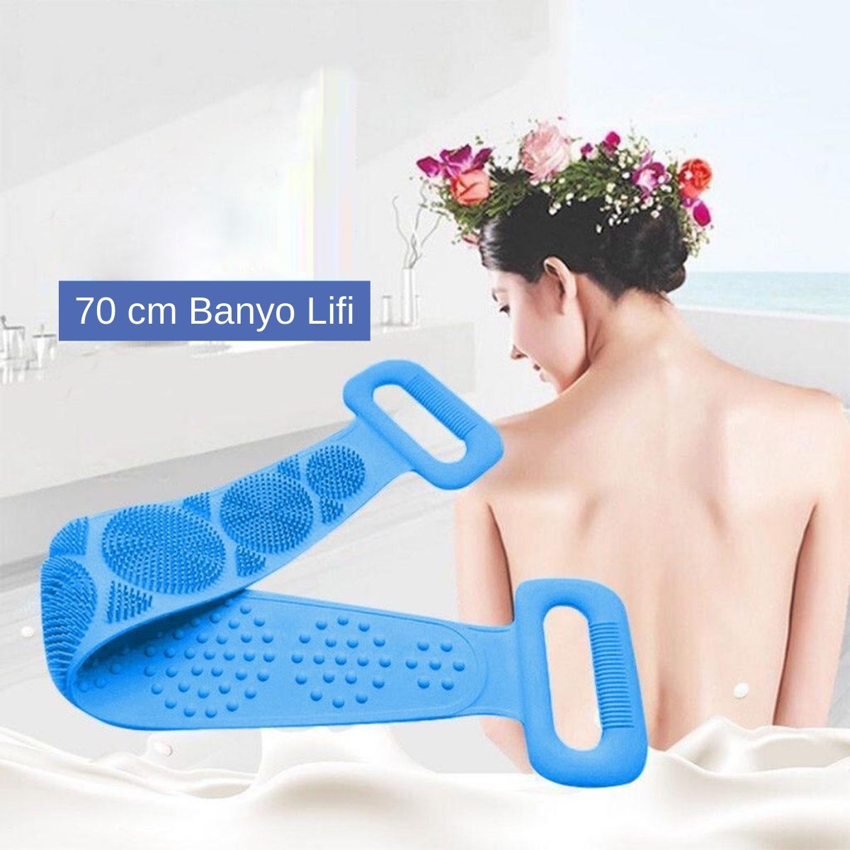 Silikon Sırt Kesesi 60 Cm Sırt Keseleme Fırçası Banyo Duş Lifi (4812)