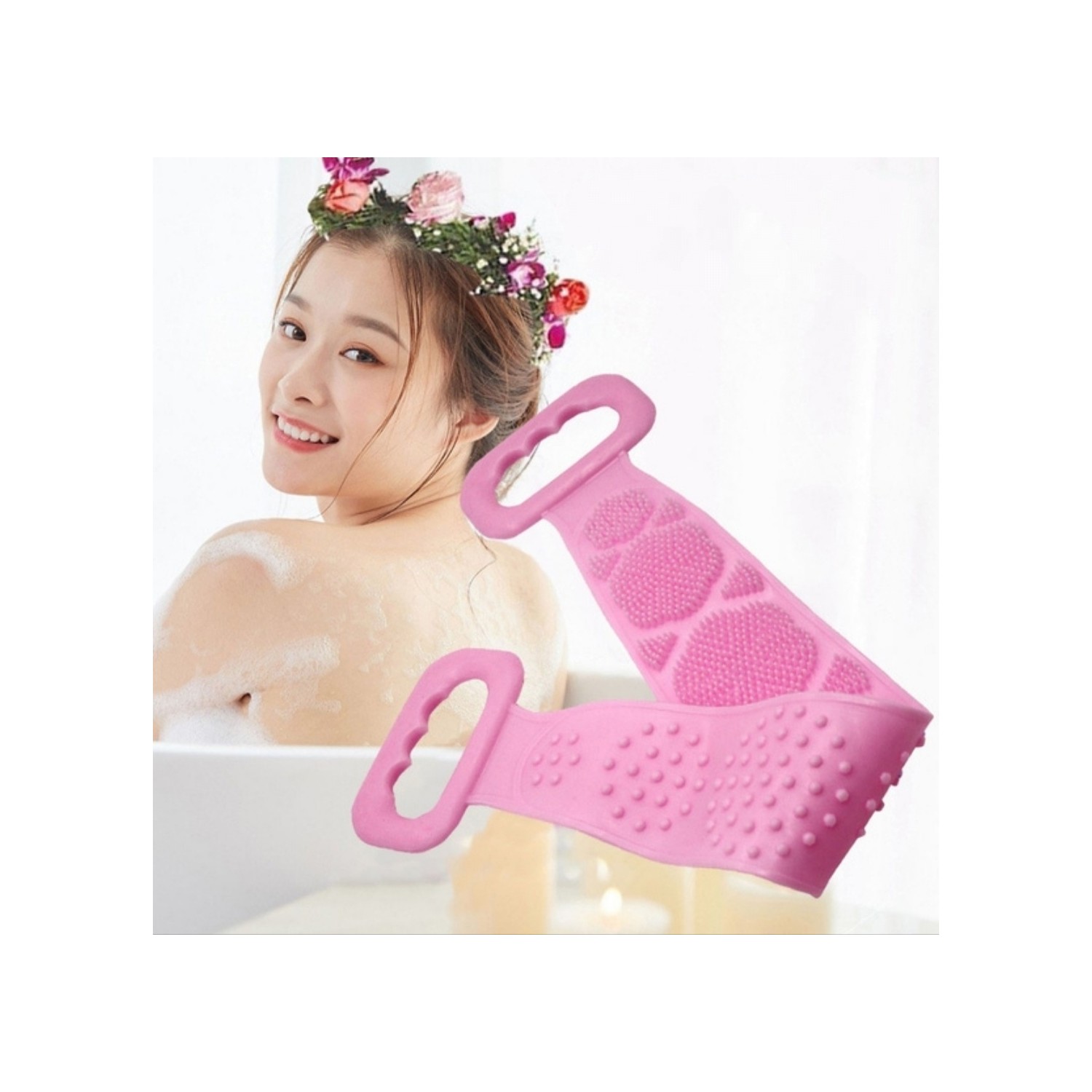 Silikon Sırt Kesesi 60 Cm Sırt Keseleme Fırçası Banyo Duş Lifi (4812)