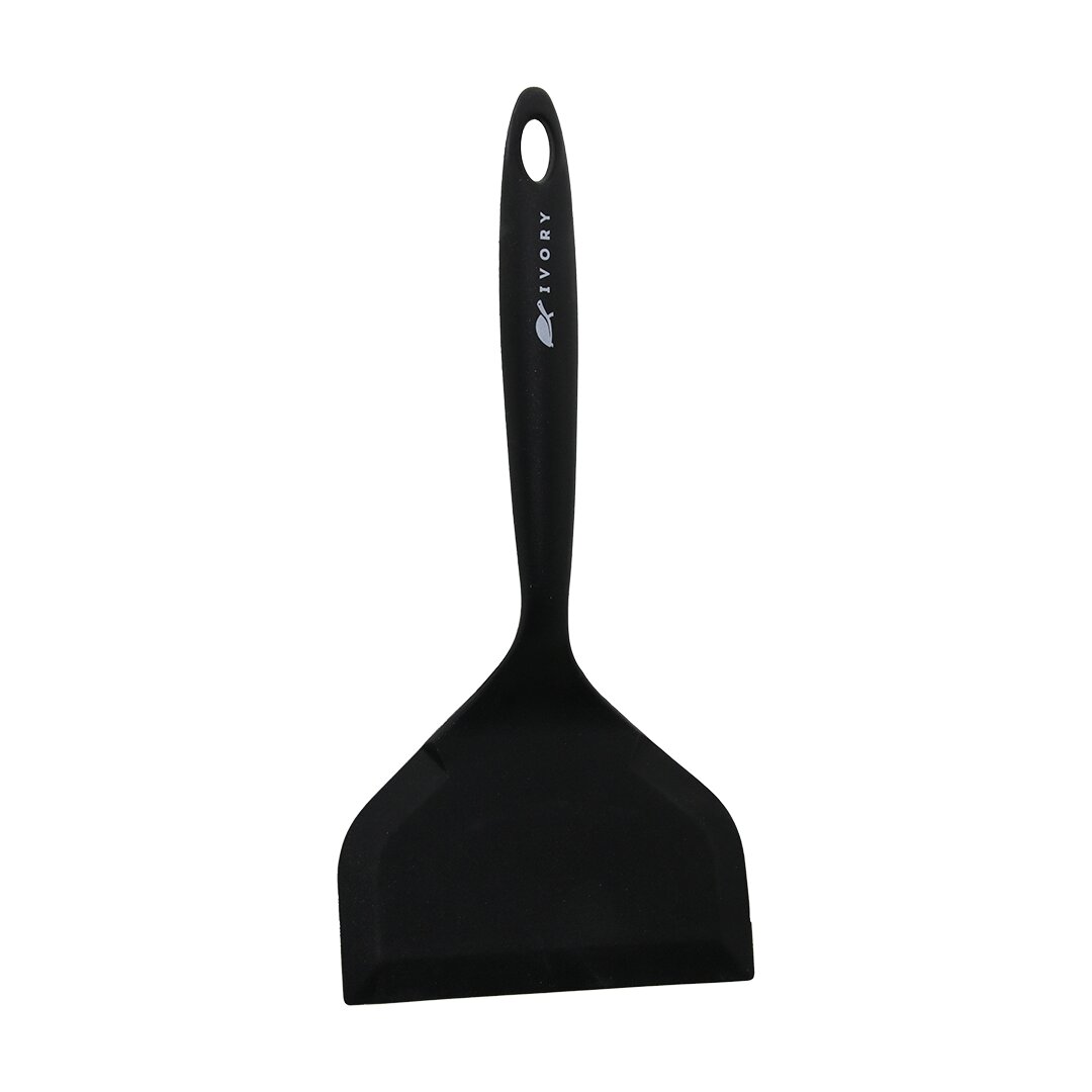 SİLİKON - SİYAH   JUMBO - GENİŞ AĞIZ  SPATULA  25.5CM -- AĞIZ: 12CM (4812)