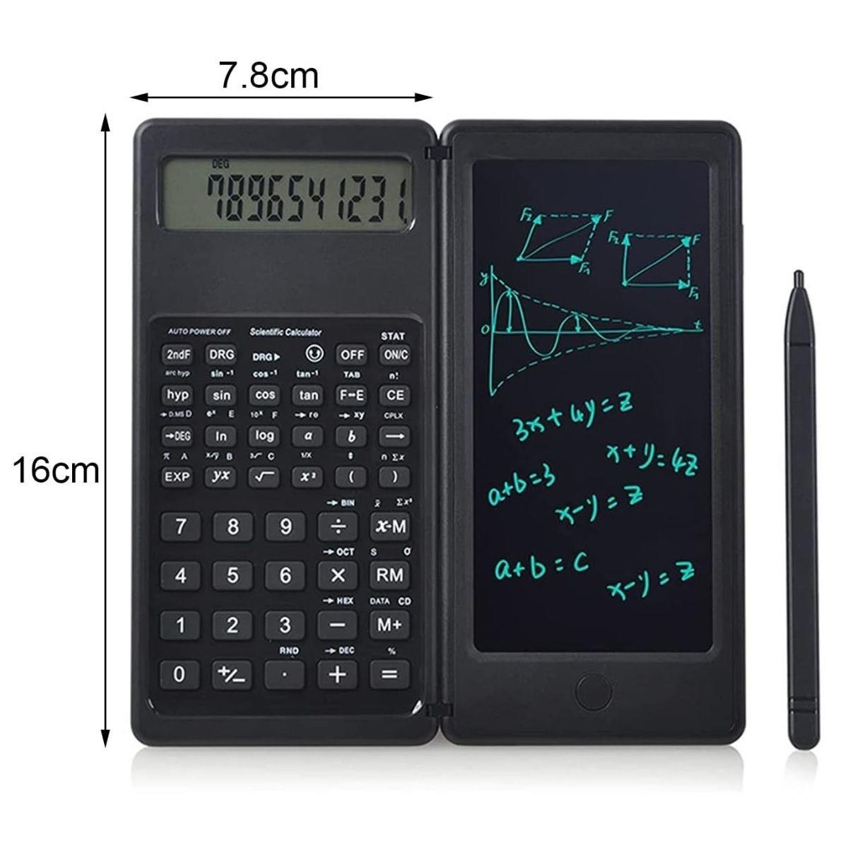 Silinebilir LCD Yazı Tabletli,Kalemli Katlanabilir Bilimsel Hesap Makinesi (4812)
