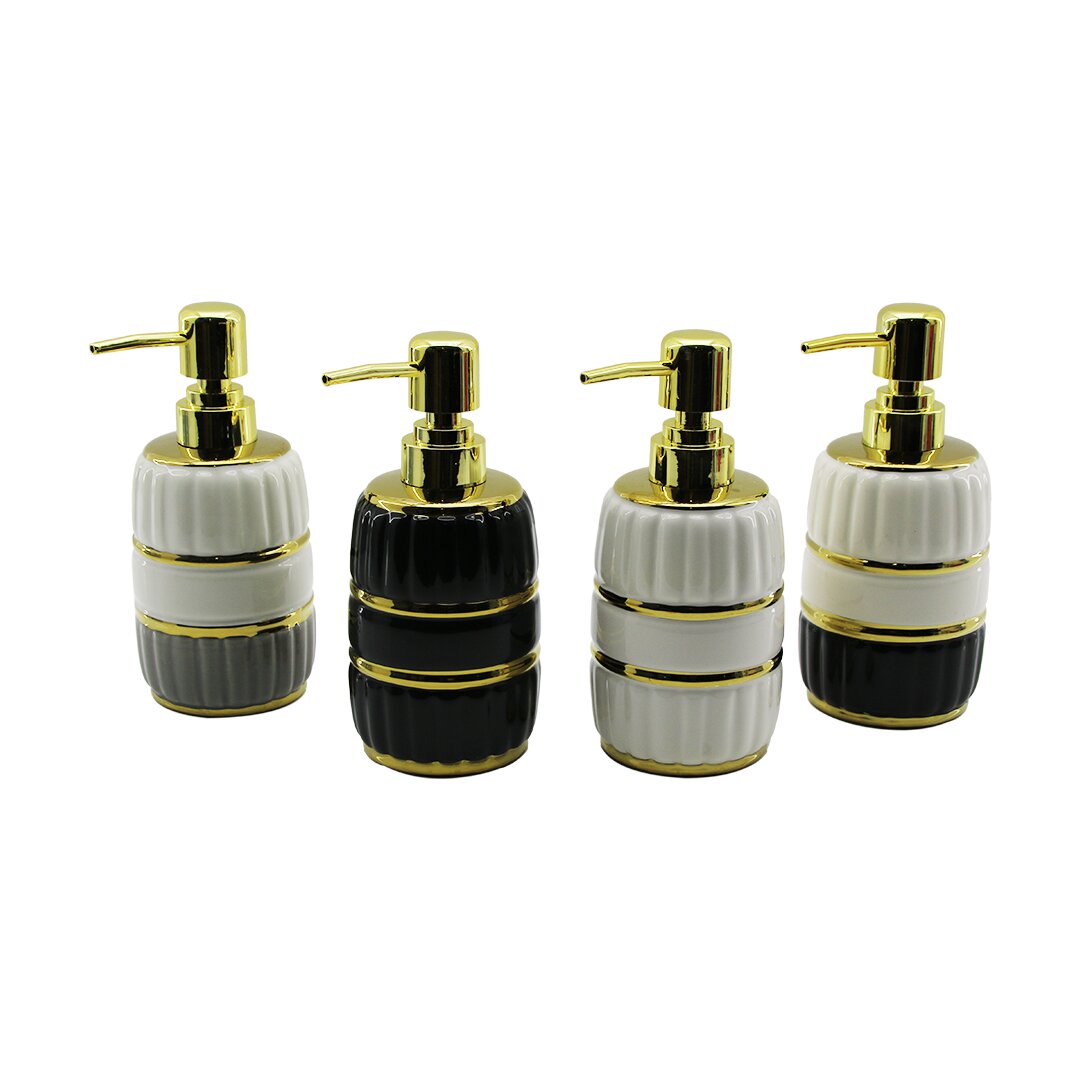ŞİŞE GOLD KAPAK - BOĞUM SERAMİK SIVI SABUNLUK 6X11CM (4812)