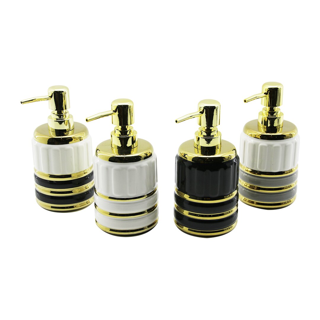 ŞİŞE GOLD KAPAK - BOĞUM SERAMİK SIVI SABUNLUK 7.5X10.5CM (4812)