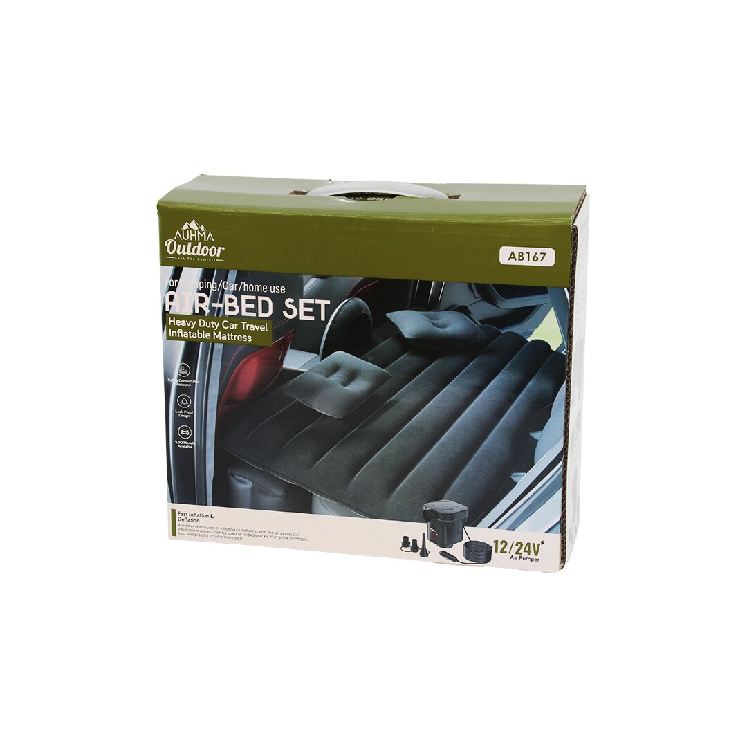 ŞİŞME YATAK SETİ KAMP - ARAÇ - EV ÇİFT KİŞİLİK 30X85X9CM HAVA POMPASI 12/24V= OTO ÇAKMAKLIK GİRİŞLİ AB-167 (4812)
