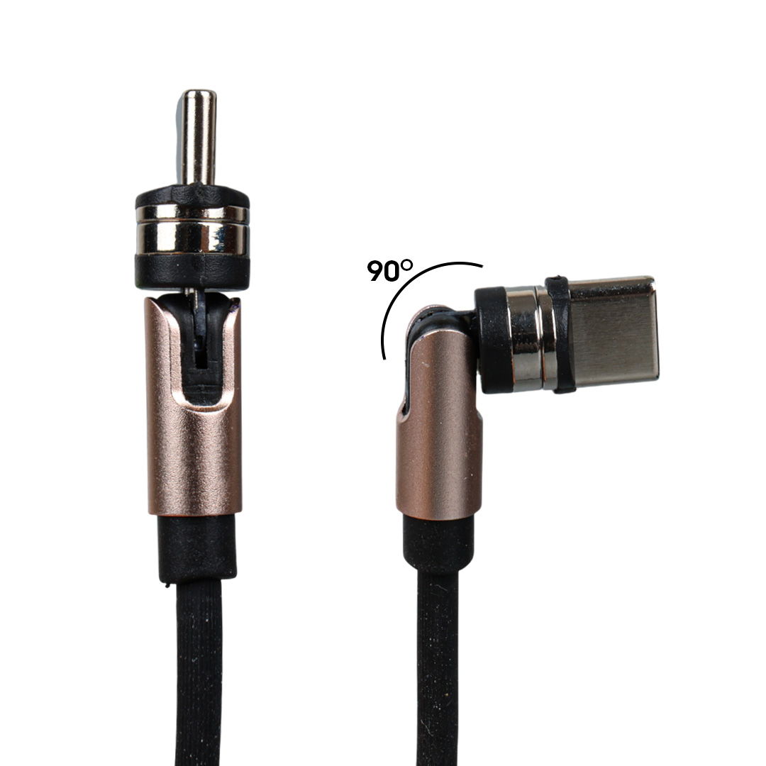 SİYAH 3İN1 (TYPE C- LİGHTNİNG- MİCRO USB) MANYETİK UÇ TAŞINABİLİR ŞARJ KABLOSU (4812)