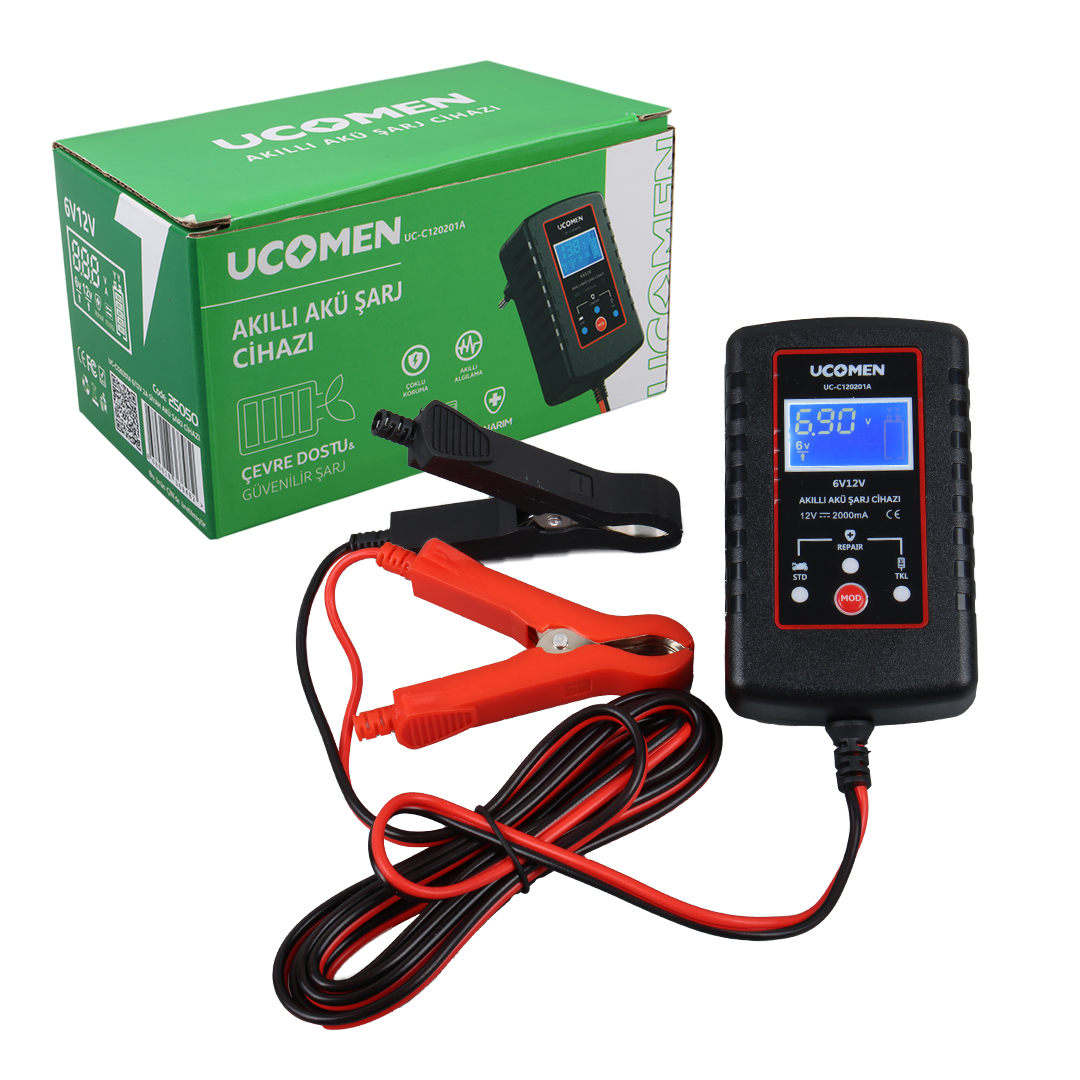 SİYAH 6/12V 2A LED GÖSTERGELİ AKÜ ŞARJ CİHAZI UC-C120201A (4812)