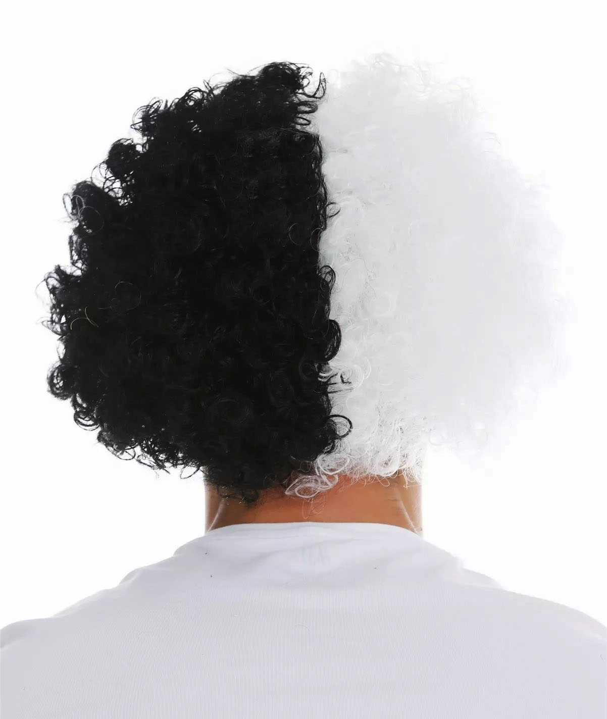 Siyah Beyaz Kıvırcık Afro Bonus Peruk Taraftar Bonus Saç (4812)