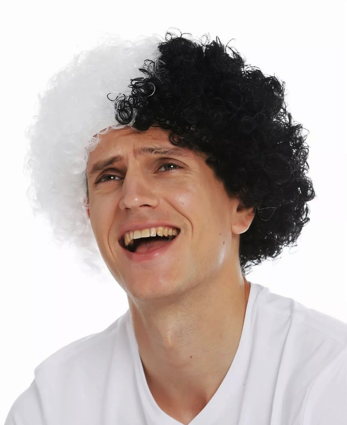 Siyah Beyaz Kıvırcık Afro Bonus Peruk Taraftar Bonus Saç (4812) Siyah Beyaz Kıvırcık Afro Bonus Peruk Taraftar Bonus Saç (4812)