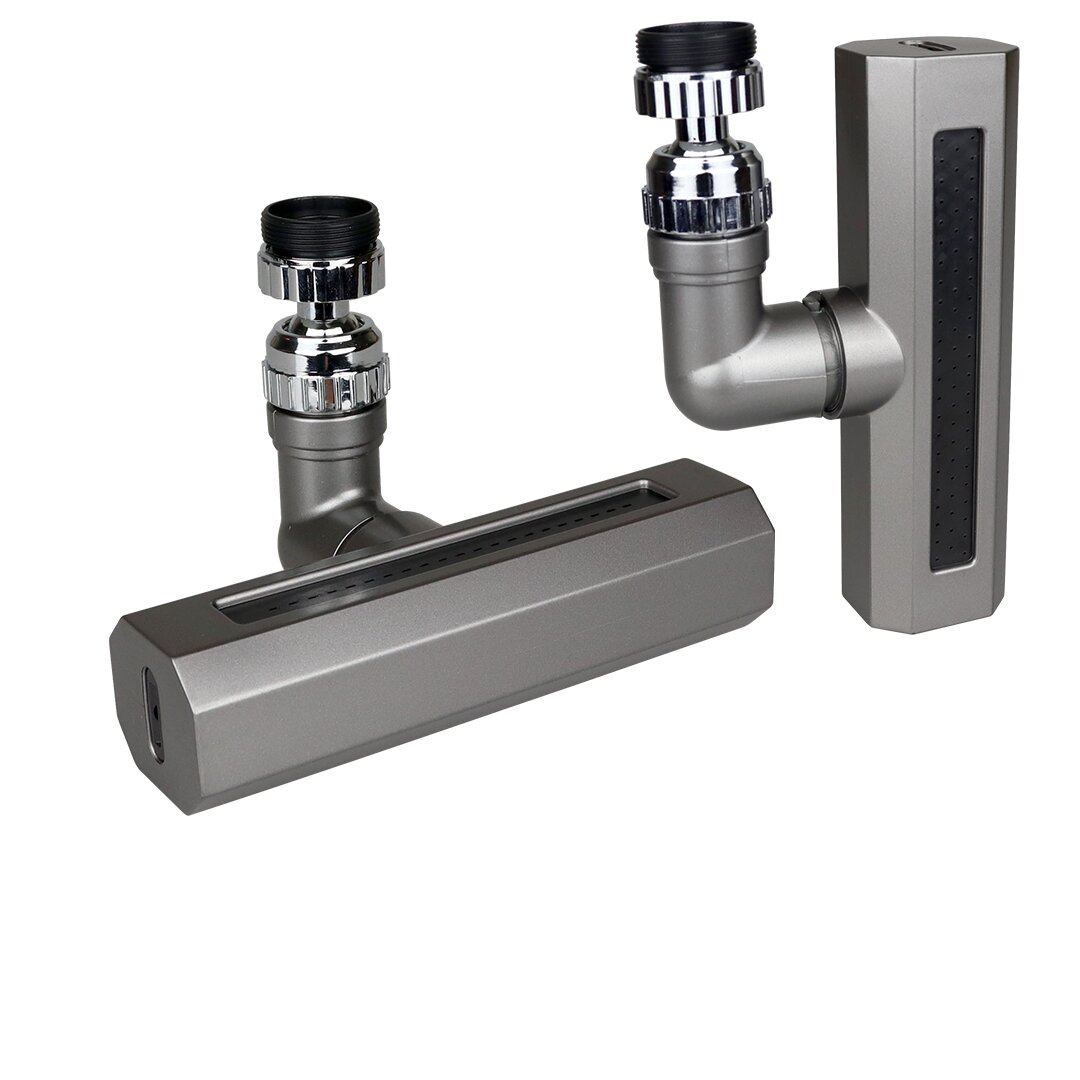 SİYAH  GENİŞ  360 DERECE DÖNEBİLENOYNAR BAŞLIK - 4 MOD  PERLATÖR ŞELALE MUSLUK UCU KTX-3288 (4812)