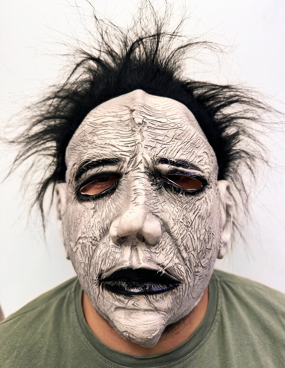 Siyah Saçlı Michael Myers Lateks Yüze Tam Yapışan Et Maske Korku Maskesi (4812)