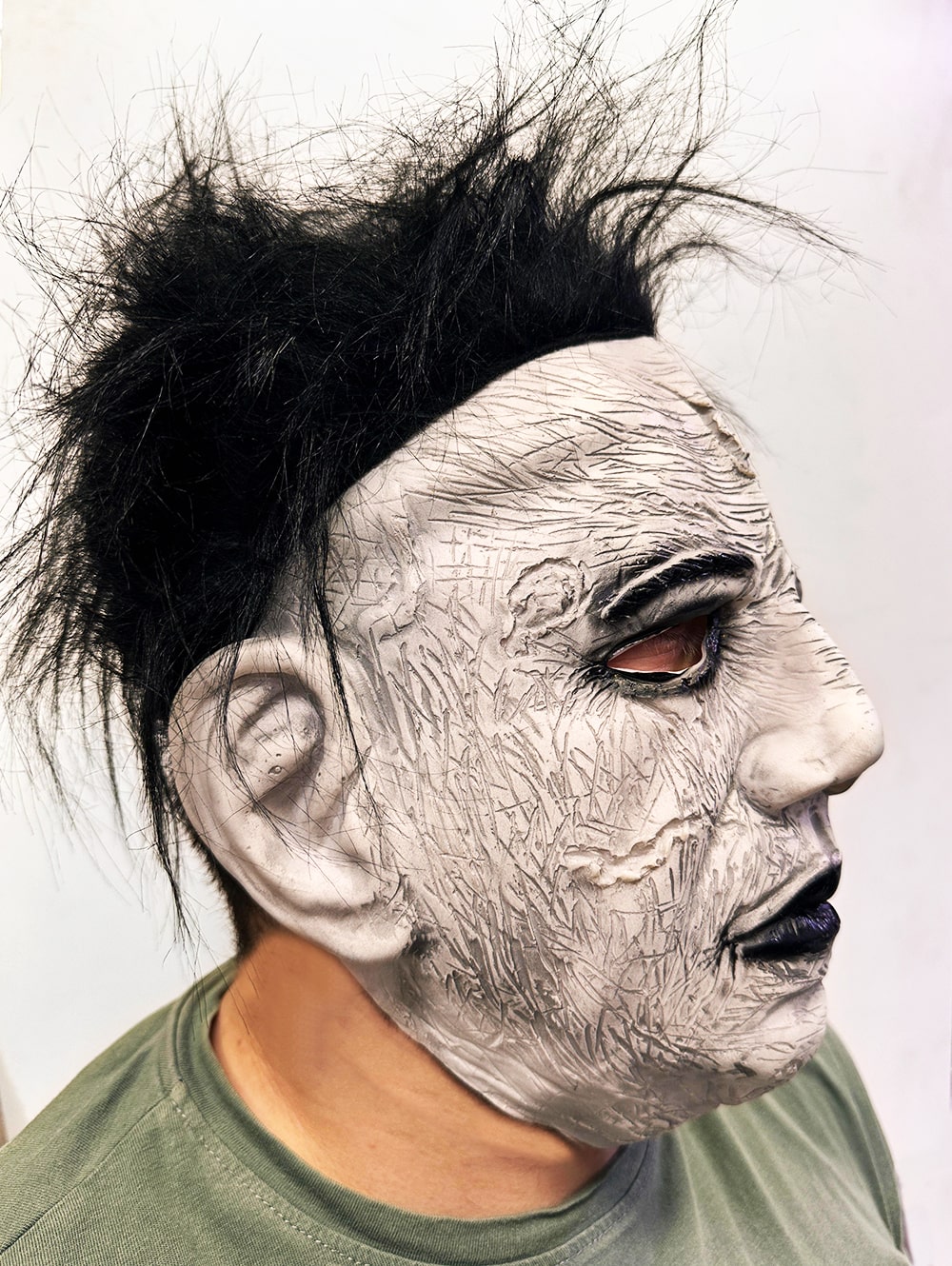 Siyah Saçlı Michael Myers Lateks Yüze Tam Yapışan Et Maske Korku Maskesi (4812)