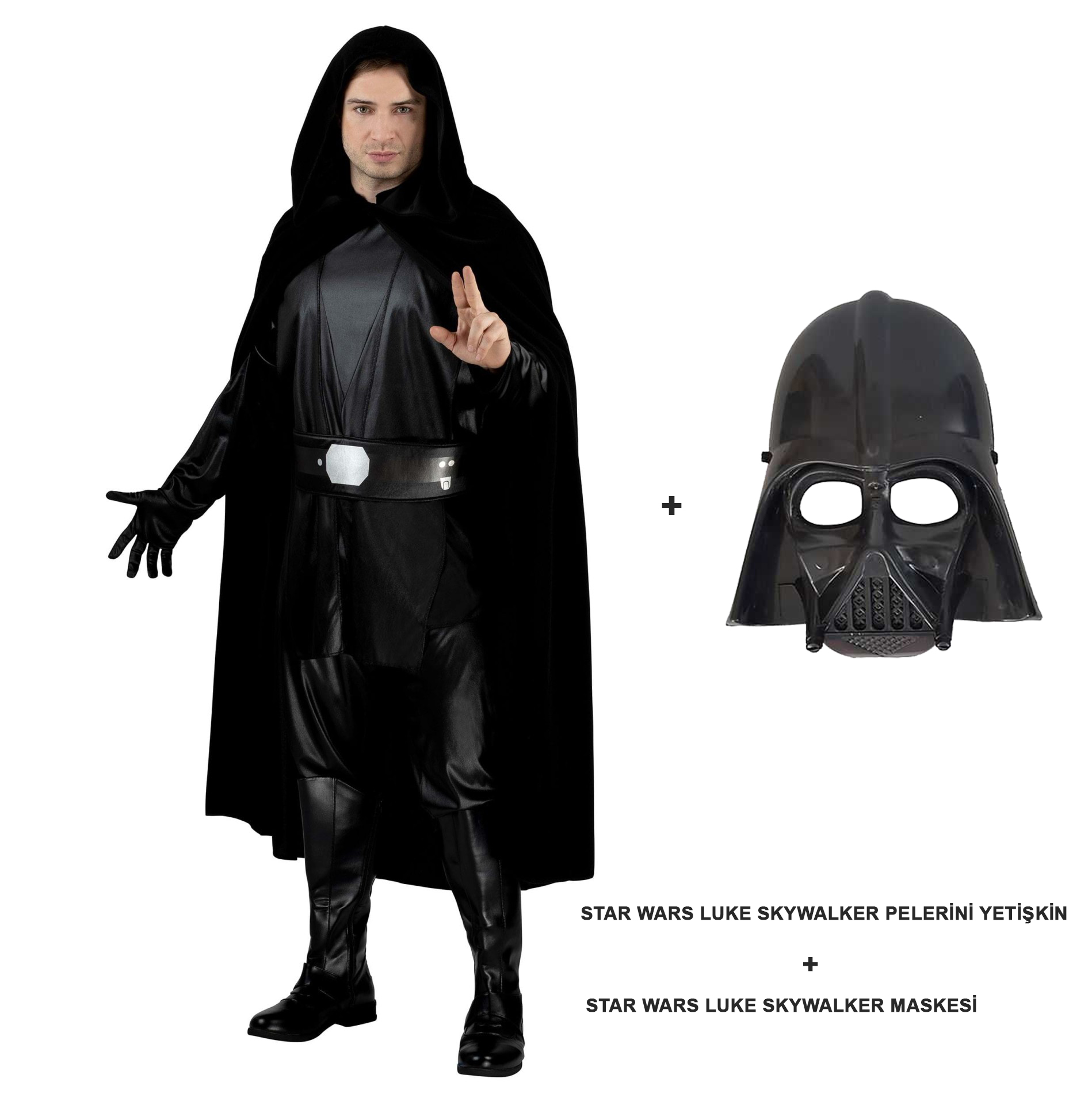 Star Wars Luke Skywalker Pelerini Yetişkin Ve Maskesi (4812)