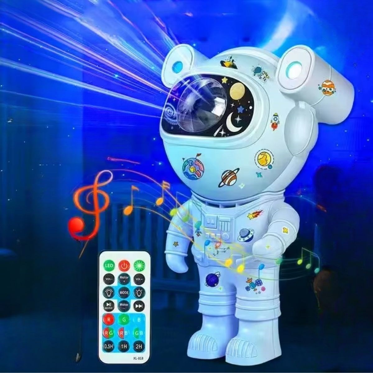 Stickerlı ,Kumandalı ASTRONOT Model Gece Lambası (4812)