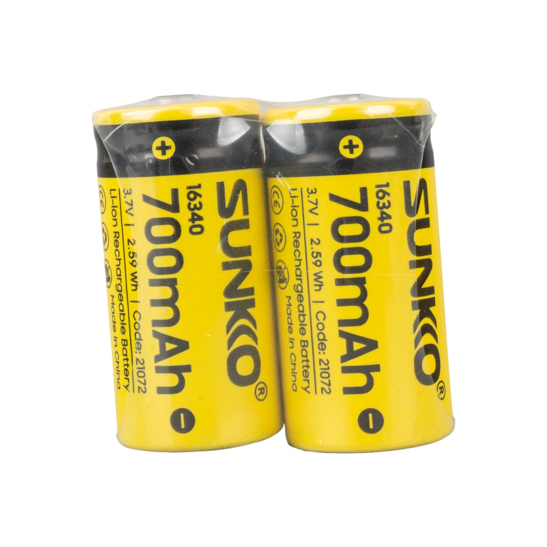 SUNKKO 3.7 VOLT 700 MAH 16340 ŞARJ EDİLEBİLİR PİL  (TEKLİ) (4812)