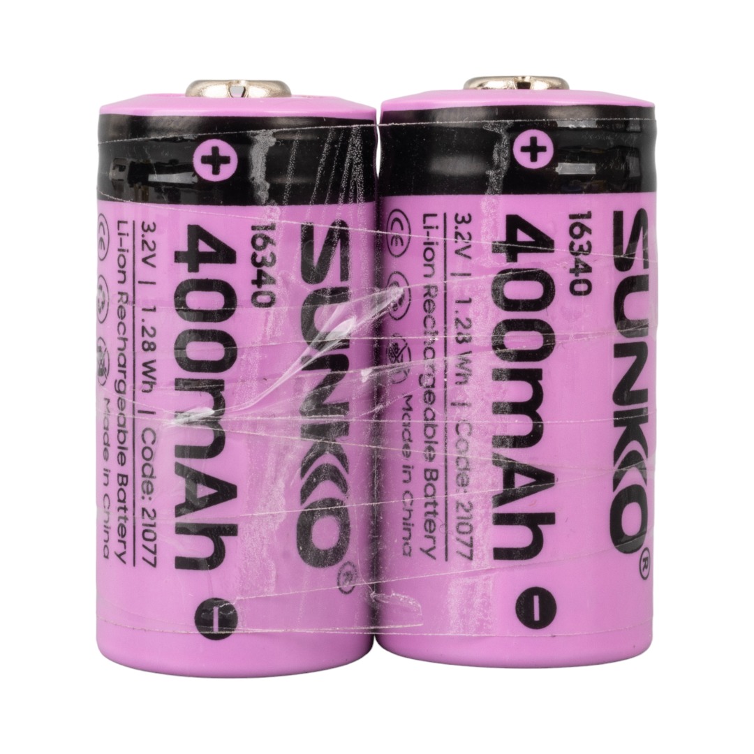 SUNKKO IFR 3.2 VOLT 400 MAH 16340 ŞARJ EDİLEBİLİR PİL  (TEKLİ) (4812)