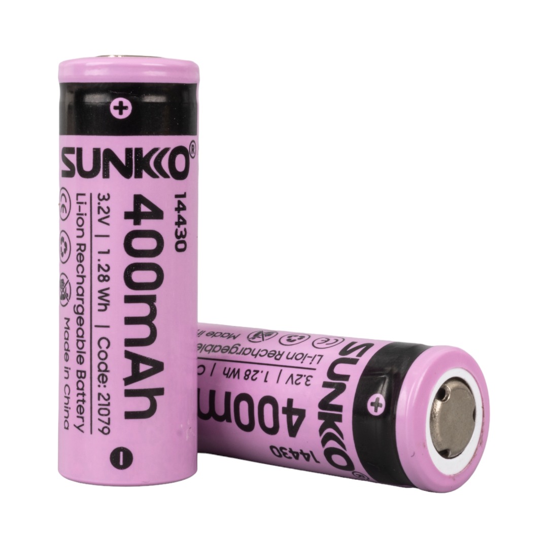 SUNKKO IFR 3.2 VOLT 400 MAH 14430 ŞARJ EDİLEBİLİR PİL (TEKLİ) (4812)