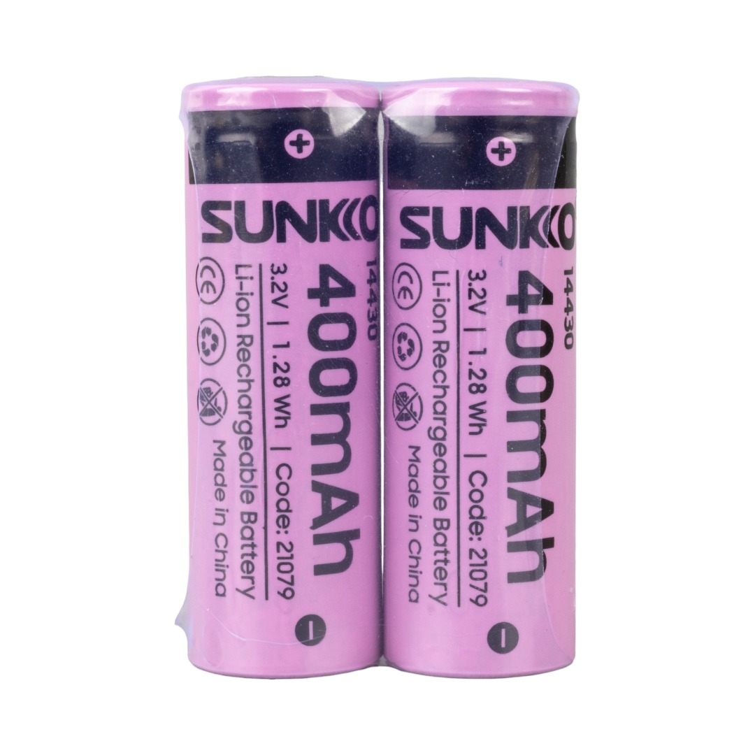SUNKKO IFR 3.2 VOLT 400 MAH 14430 ŞARJ EDİLEBİLİR PİL (TEKLİ) (4812)