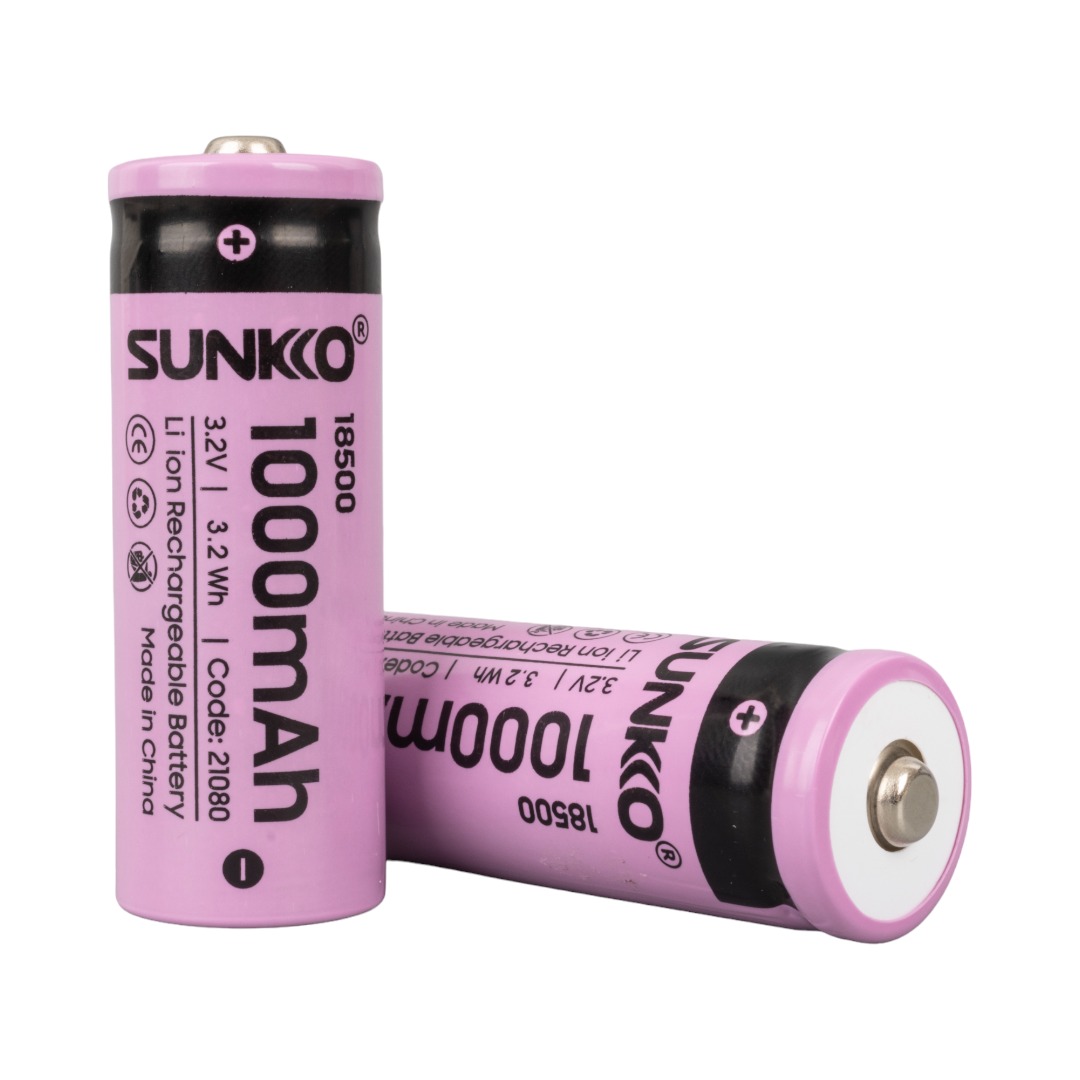 SUNKKO IFR 3.2 VOLT 1000 MAH 18500 ŞARJ EDİLEBİLİR PİL  (TEKLİ) (4812)