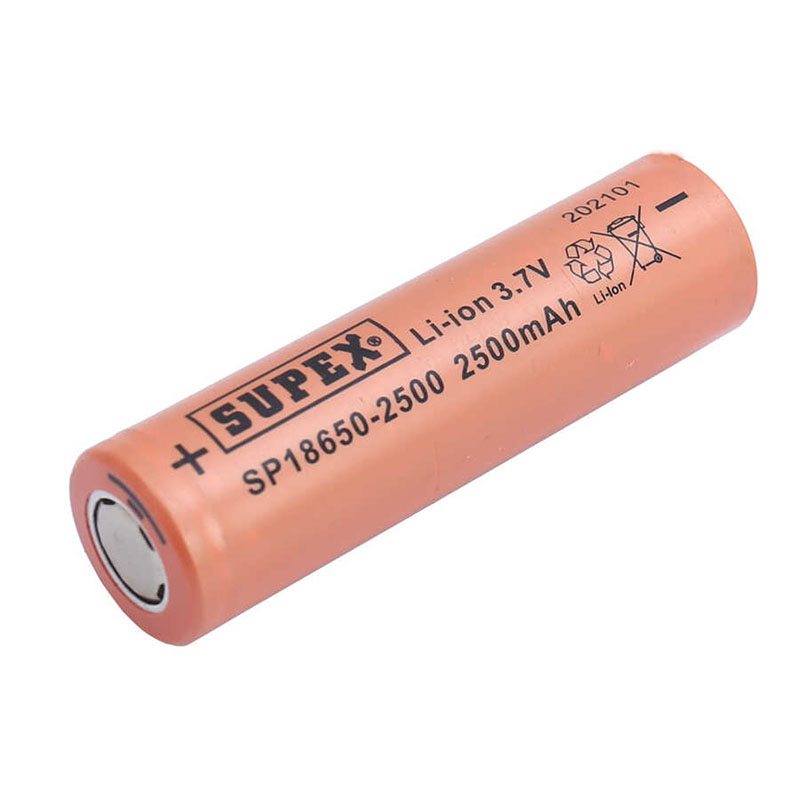 SUPEX 18650-2500 3.7V 2500 MAH DÜZ KAFA LI-ION PİL (4812)