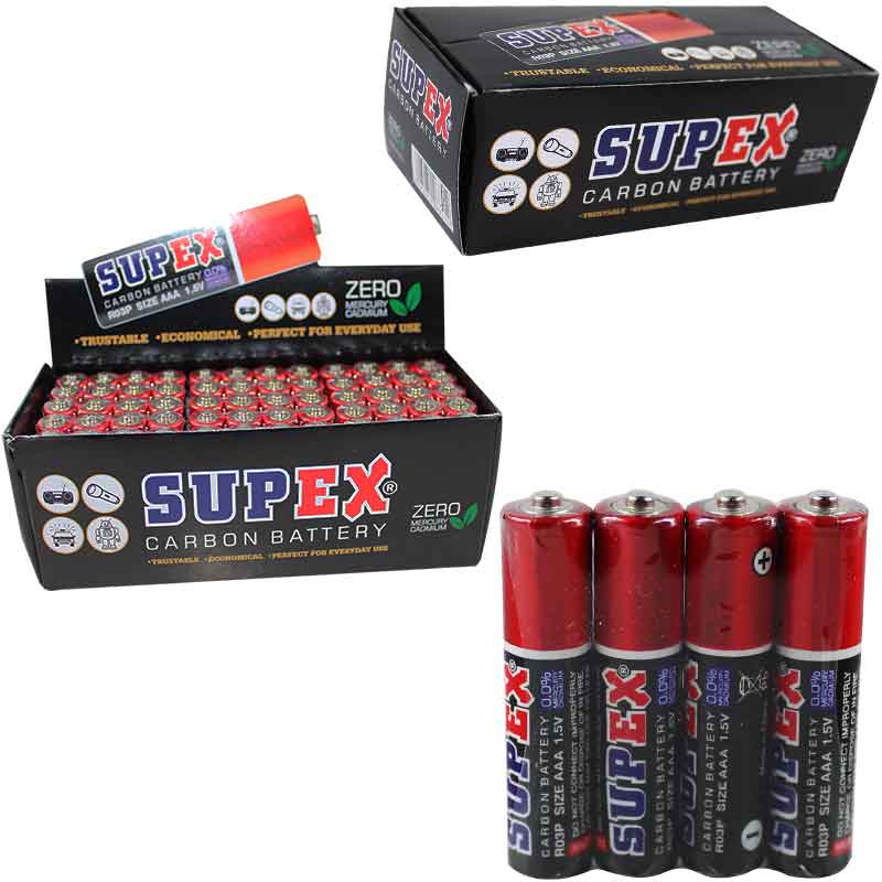 SUPEX R03 1.5V AAA ÇİNKO KARBON İNCE KALEM PİL 60LI PAKET (4812)