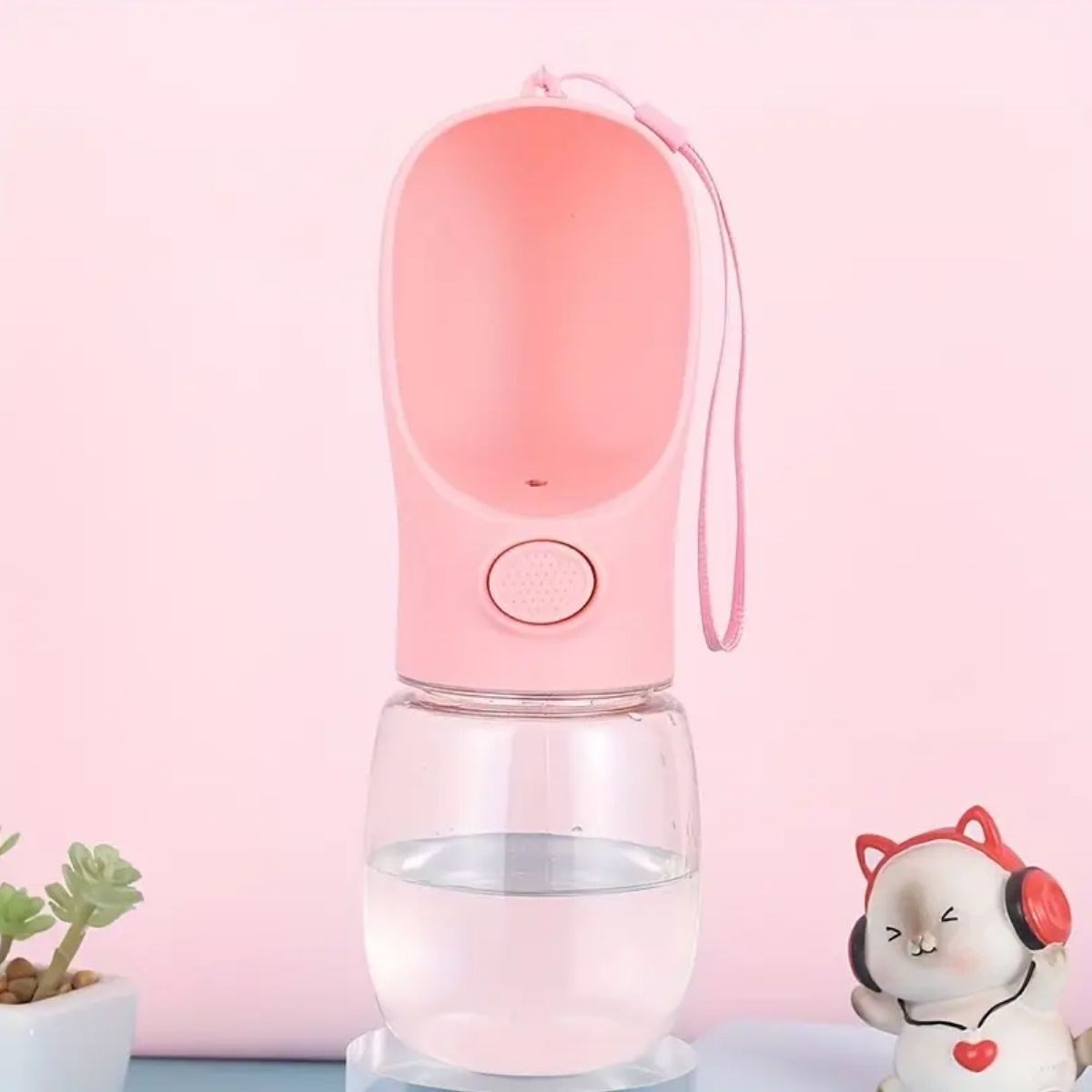 Taşınabilir Butonlu 350 ml Evcil Hayvan Suluğu (4812)