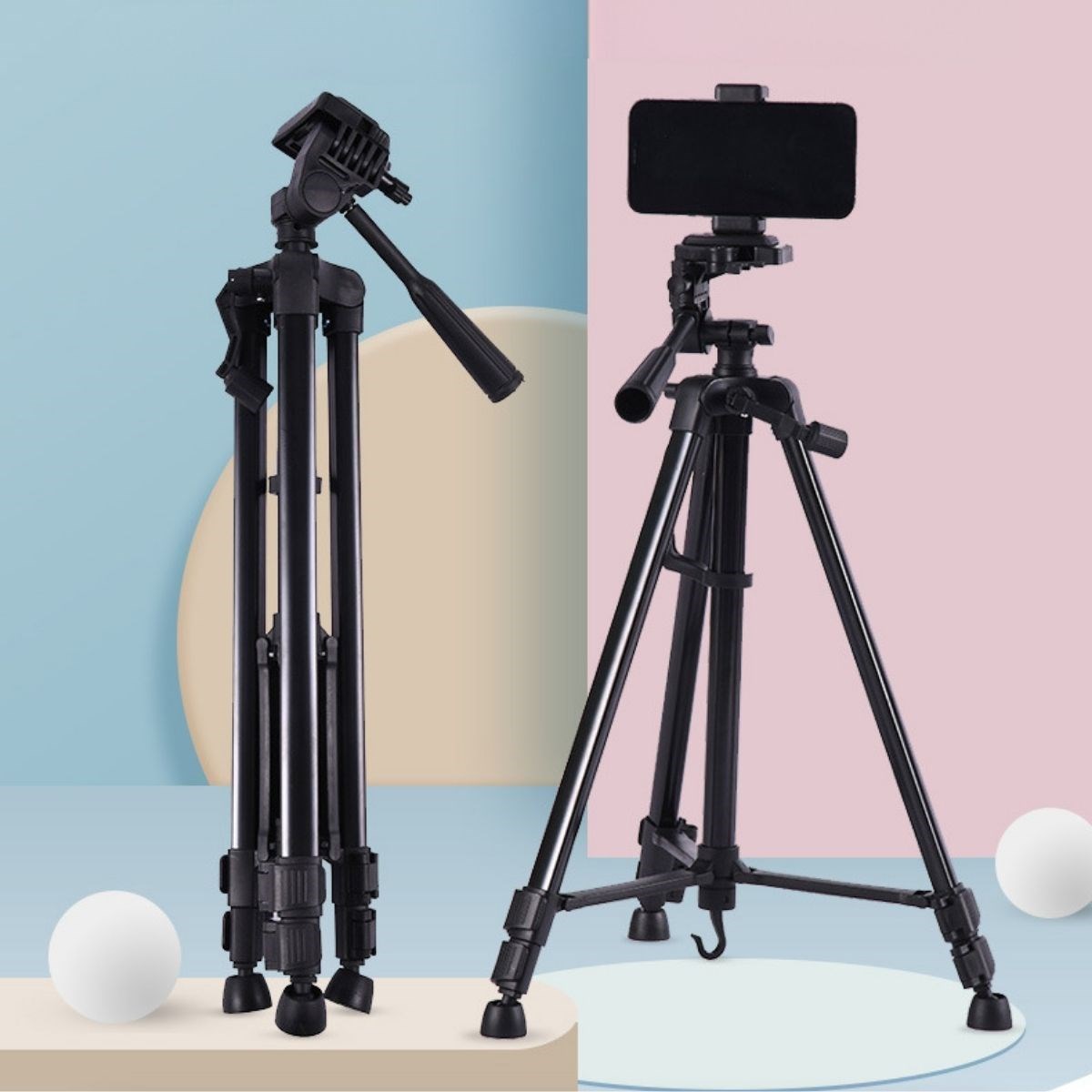 Telefon ve Fotoğraf Makinası Takılabilen Bluetooth Kumandalı 146 cm Tripod (4812)