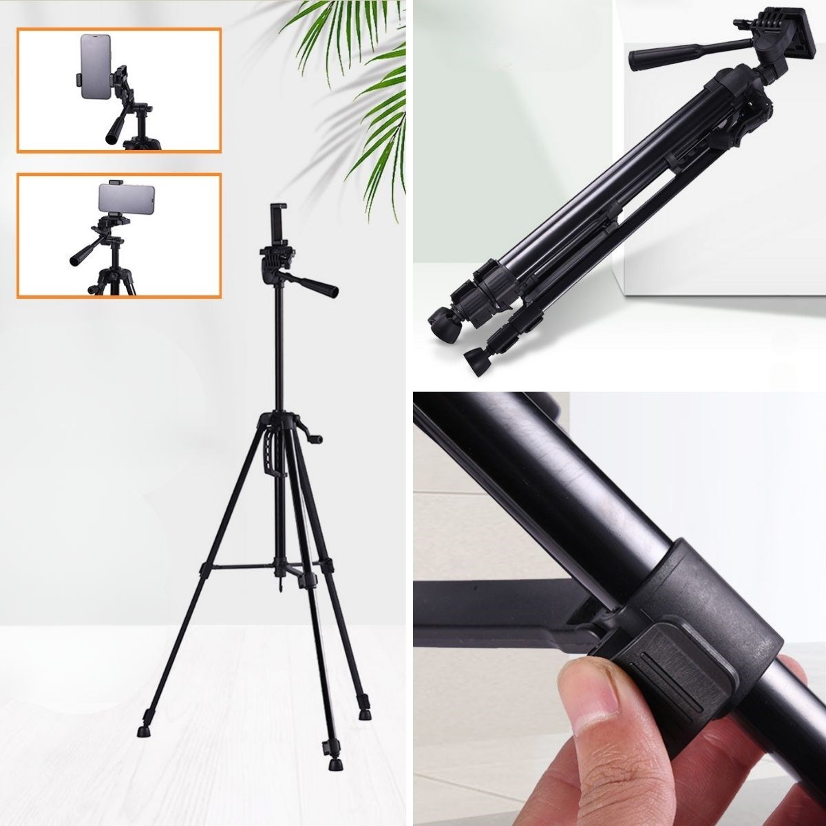 Telefon ve Fotoğraf Makinası Takılabilen Bluetooth Kumandalı 146 cm Tripod (4812)