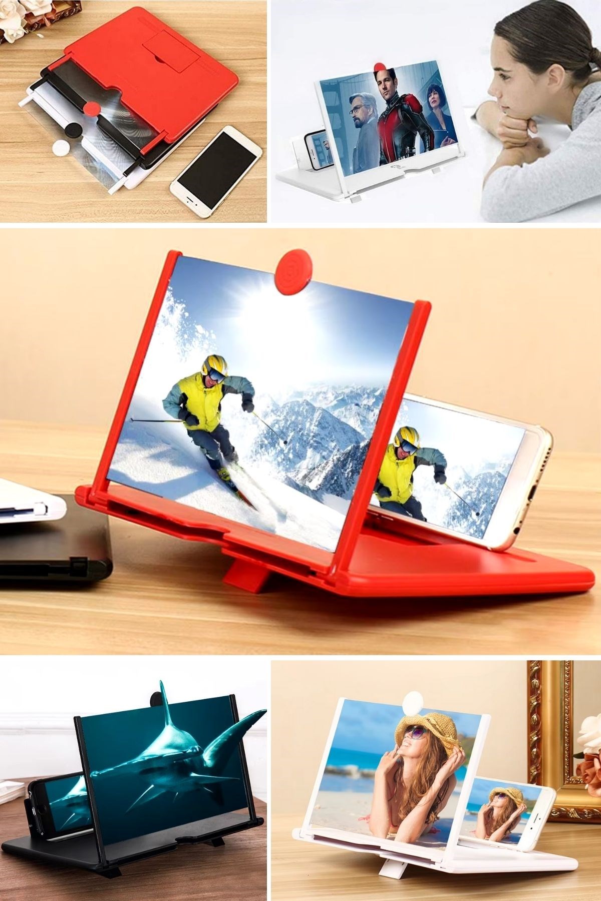 Telefon ve Tablet Ekran Büyütücü Aparat Kırmızı (4812) Telefon ve Tablet Ekran Büyütücü Aparat Kırmızı (4812)
