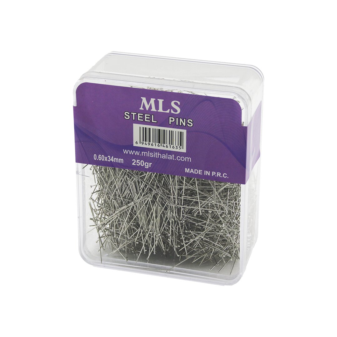 TOPLU İĞNE  0.60X34MM   250GR   ŞEFFAF MİKA KRİSTAL PLS.KUTULU AMBALAJ (4812)