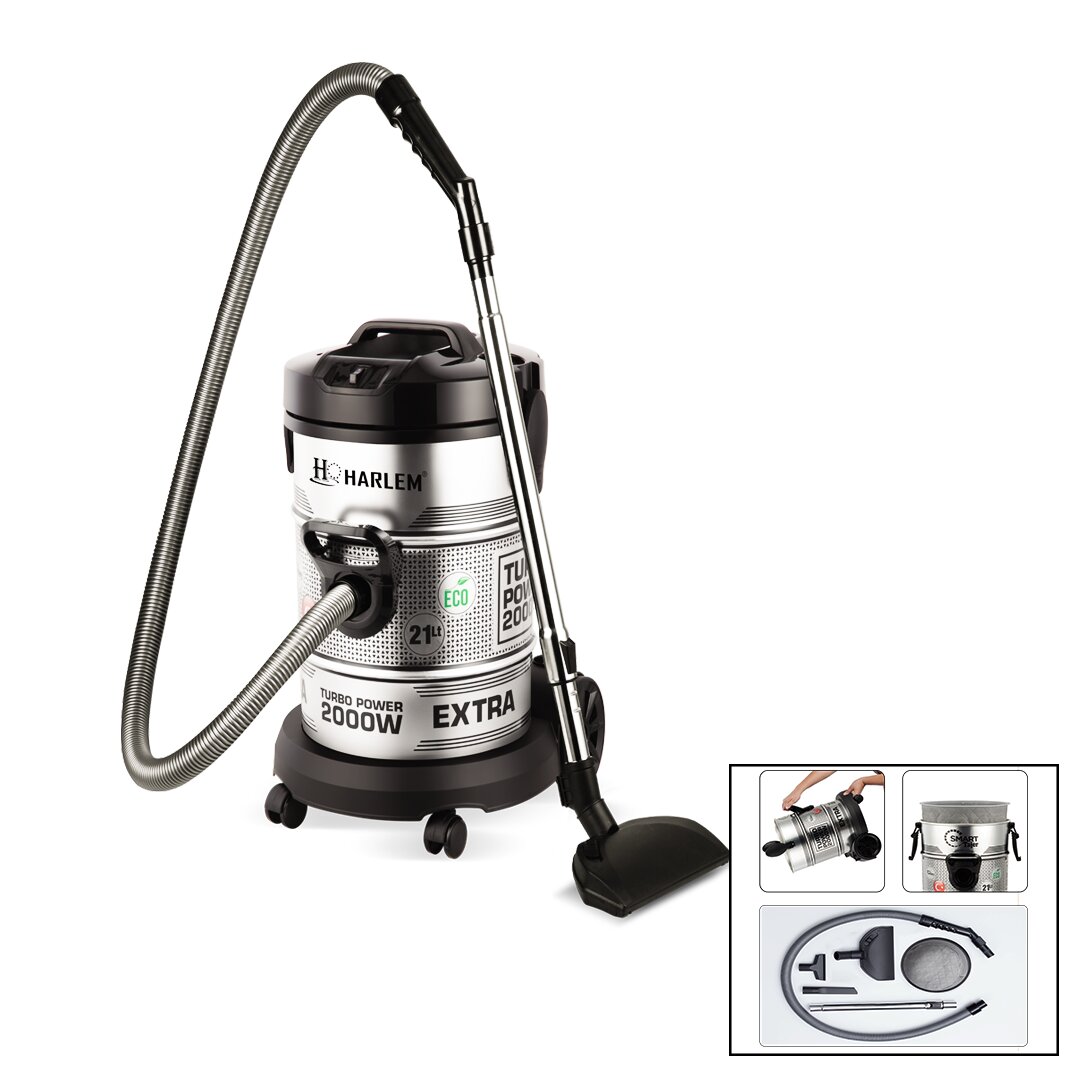 TORBASIZ - KURU VAKUMLU - METAL KASA ELEKTRİKLİ SÜPÜRGE 21LT - 2850W HSV-622DVC (4812)