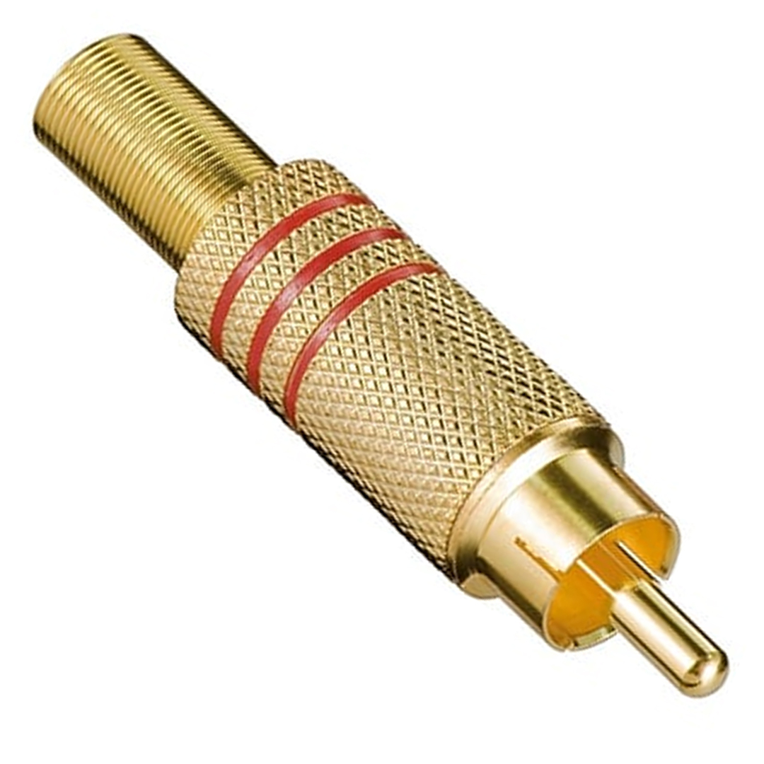 TOS RCA FİŞ METAL GOLD ERKEK KONNEKTÖR (KIRMIZI KODLU) (4812)