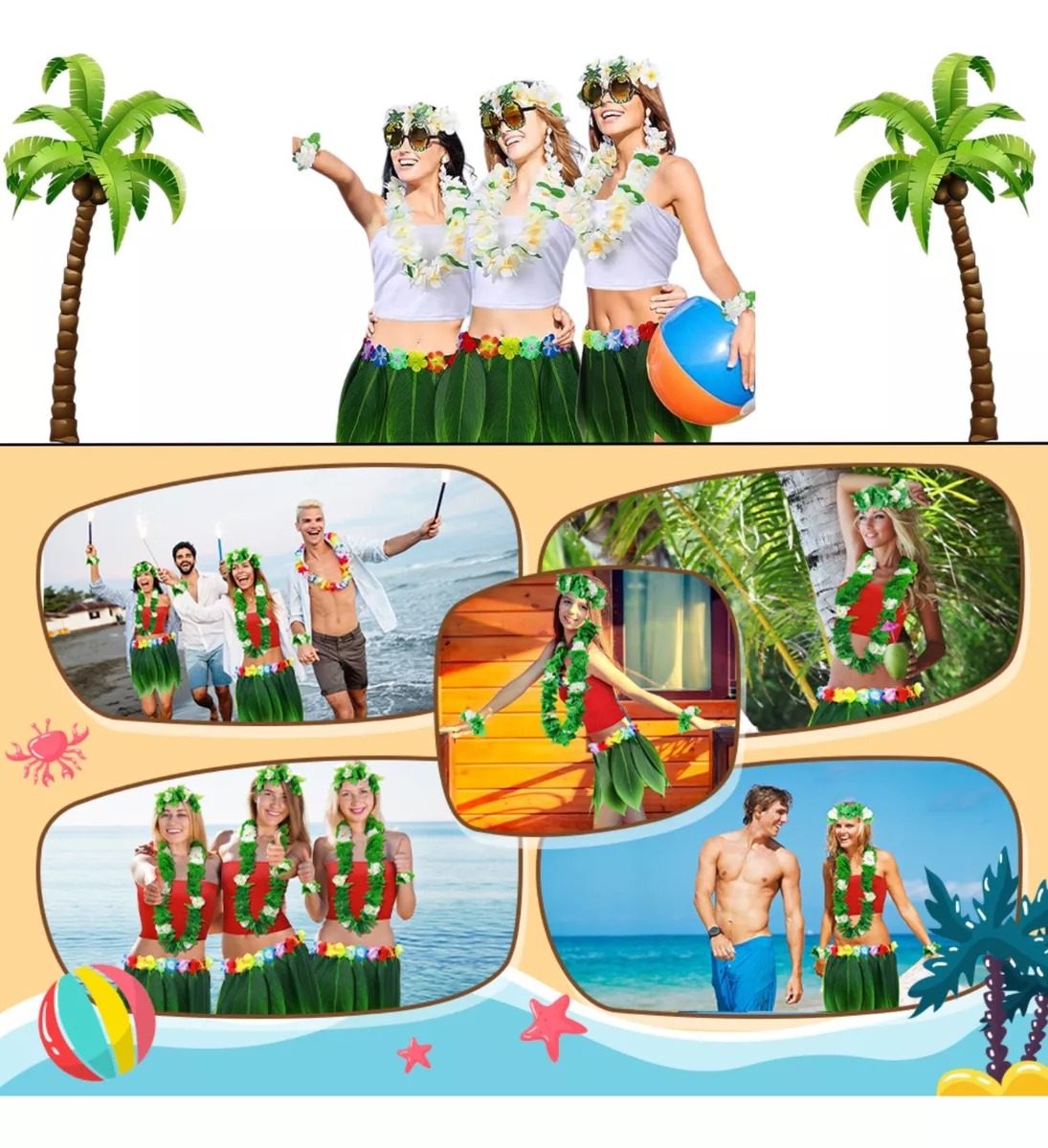 Tropikal Esintili Hawaii Yapraklı Parti Eteği Yetişkin Boy (4812) Tropikal Esintili Hawaii Yapraklı Parti Eteği Yetişkin Boy (4812)